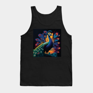 Elegant Peacock Art Tank Top